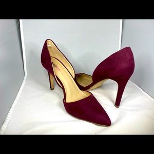 JustFab Burgundy Suede Heels